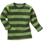 Grüne Gestreifte Langärmelige Bio langarm Unterhemden für Kinder aus Jersey maschinenwaschbar für Mädchen Größe 92 