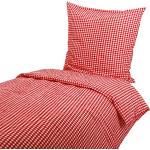 Rote Karo Hans-Textil-Shop bügelfreie Bettwäsche aus Baumwolle trocknergeeignet 135x200 