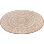 Offwhitefarbene Hanse Home Runde Runde Teppiche 200 cm mit Mandala-Motiv aus Kunstfaser 