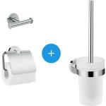 Logis Universal Pack WC-Bürste + Badhaken + Toilettenpapierhalter, Chrom (41722000-TRIOLOGIS) - Hansgrohe