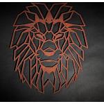 Reduzierte Industrial Wanddeko mit Löwen-Motiv aus Metall 