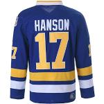 Hanson Brothers Charlestown Chiefs 16 Jack 17 Steve 18 Jeff Slap Shot Movie Eishockey Trikot - Blau - XX-Large