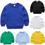 HAOLEI Jungen Sweatshirt Kinder Einfarbig Pullover T-Shirt Langarmshirt für Jungen Langarm Top Sweat Streetwear 92 98 104 110 116 122