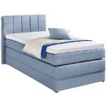 Blaue Moderne Hapo Boxspringbetten mit Bettkasten aus Stoff 100x200 