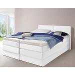 Weiße Moderne Hapo Boxspringbetten mit Bettkasten aus Kunstleder 160x200 