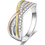 Reduzierte Nickelfreie Geflochtene Vintage Knuckle Ringe mit Zirkonia stapelbar für Damen zur Hochzeit 