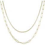 Goldene Happiness Boutique Zweireihige Halsketten & Mehrlagige Halsketten aus Edelstahl 18 Karat für Damen 
