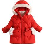 Rote Gesteppte Winddichte Kinderwinterjacken aus Fleece für Mädchen Größe 98 für den für den Winter 