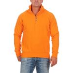 Orange Stehkragen Herrensweatshirts mit Reißverschluss mit Kapuze Größe L Große Größen für den für den Sommer 