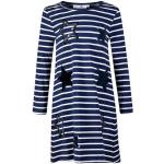 Marineblaue Bestickte Casual Langärmelige Happy Girls Rundhals-Ausschnitt Jerseykleider für Kinder mit Pailletten aus Jersey für Mädchen Größe 122 