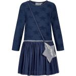 Reduzierte Dunkelblaue Bestickte Rundhals-Ausschnitt Bestickte Kinderkleider aus Polyester für Mädchen Größe 92 