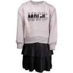 Reduzierte Graue Bestickte Rundhals-Ausschnitt Kinderfransenkleider mit Fransen aus Baumwolle für Mädchen Größe 152 für den für den Winter 