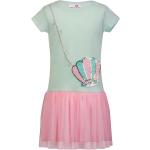 Reduzierte Mintgrüne Rundhals-Ausschnitt Kinderkleider mit Pailletten aus Baumwolle für Mädchen Größe 122 