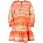 Reduzierte Orange Rundhals-Ausschnitt Kinderkleider mit Volants mit Knopf aus Baumwolle für Mädchen Größe 152 für den für den Winter 