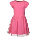 Pinke Gepunktete Happy Girls Kindertüllkleider aus Jersey für Mädchen Größe 128 