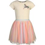 Pinke Happy Girls Kindertüllkleider mit Tiermotiv mit Pailletten aus Jersey für Mädchen Größe 128 