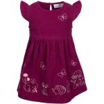 Auberginefarbene Bestickte Kurzärmelige Happy Girls Freizeitkleider für Kinder mit Hasenmotiv aus Baumwolle für Mädchen Größe 74 