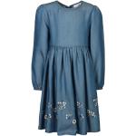 Reduzierte Blaue Bestickte Langärmelige Happy Girls Kinderkleider mit Ärmeln mit Reißverschluss aus Lyocell für Mädchen Größe 116 