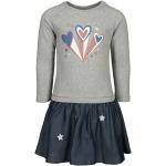 Reduzierte Graue Sterne Happy Girls Kindersweatkleider mit Herz-Motiv mit Glitzer aus Lyocell für Mädchen Größe 140 
