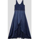 Marineblaue Happy Girls Kinderkleider mit Reißverschluss aus Satin für Mädchen Größe 158 