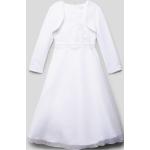 Weiße Happy Girls Midi Midikleider für Kinder & knielange Kinderkleider aus Polyester für Mädchen Größe 128 