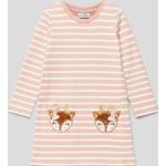 Reduzierte Altrosa Gestreifte Happy Girls Midi Kindersweatkleider aus Baumwolle für Mädchen Größe 92 