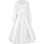 Weiße Bestickte Elegante Ärmellose Happy Girls Kinderkleider mit Bolero aus Polyester für Mädchen Größe 128 