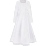 Weiße Elegante Happy Girls Kinderkleider mit Bolero aus Satin für Mädchen Größe 134 