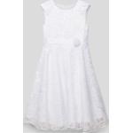 Weiße Bestickte Happy Girls Kinderfestkleider mit Reißverschluss aus Viskose für Mädchen Größe 128 