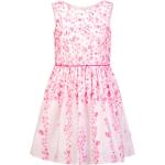 Pinke Blumenmuster Ärmellose Happy Girls Kinderkleider mit Reißverschluss aus Baumwolle für Mädchen Größe 110 