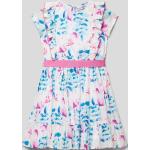 Reduzierte Pinke Blumenmuster Happy Girls Mini Minikleider für Kinder & kurze Kinderkleider aus Baumwolle für Mädchen Größe 104 