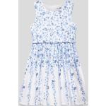 Marineblaue Blumenmuster Happy Girls Mini Minikleider für Kinder & kurze Kinderkleider aus Baumwolle für Mädchen Größe 116 