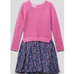 Pinke Blumenmuster Happy Girls Mini Minikleider für Kinder & kurze Kinderkleider aus Baumwolle für Mädchen Größe 128 