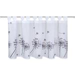 Anthrazitfarbene Happy Home Scheibengardinen & Küchengardinen mit Blumenmotiv aus Polyester 