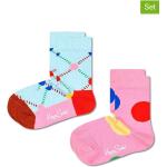 Reduzierte Pinke Happy Socks Kindersocken & Kinderstrümpfe aus Baumwolle Größe 16 2-teilig 