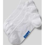 Weiße Unifarbene Happy Socks Herrensneakersocken & Herrenfüßlinge aus Baumwollmischung Größe 43 3-teilig 