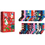 Happy Socks Tagessocke Crew Weihnachtsspecial #3 - Adventskalender mit 24 Paar - rot