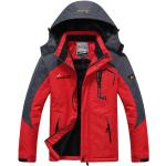 Herren Mountain Wasserdichte Shelljacke Skijacke Winddichte Jacke Winter Warme Jacke für Camping Wandern Skifahren,4XL, rot - 4XL, rot