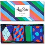 Happy Socks 4-Pack Amazon Stripe Box, farbenfrohe und fröhliche, Socken für Männer und Frauen, Schwarz-Blau-Grün-Orange-Rosa (36-40)