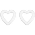 Weiße Steckschaum-Herzen mit Ornament-Motiv 