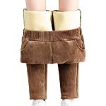 Braune Thermo-Leggings mit Weihnachts-Motiv aus Fleece für Damen Größe XL für den für den Winter 