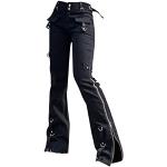 Schwarze Elegante Jeans-Schlaghosen aus Leinen für Damen Größe M Tall 