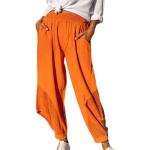Aprikose Unifarbene Hippie Freizeithosen für Damen Größe XL 