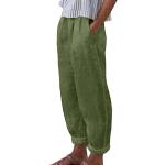 Reduzierte Grüne Unifarbene Vintage Freizeithosen aus Baumwolle für Damen Größe 4 XL Petite 