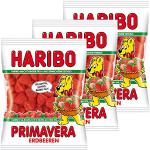 Haribo Erdbeeren Primavera, 3er Pack, Gummibärchen, Weingummi, Fruchtgummi, Im Beutel, Tüte