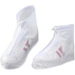 Weiße Schuhüberzieher & Regenüberschuhe durchsichtig mit Reißverschluss aus PVC rutschfest für Herren Größe 43 