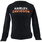 Schwarze Langärmelige HARLEY-DAVIDSON Damensweatshirts aus Baumwolle Größe XL 