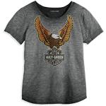 Graue HARLEY-DAVIDSON T-Shirts für Damen Größe XL 