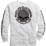 Harley-Davidson Men's Skull Long Sleeve Tee White Gr. M - Herren Shirt, Weiß