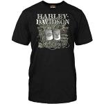 Schwarze Kurzärmelige HARLEY-DAVIDSON Military T-Shirts aus Baumwolle für Herren Größe XXL 